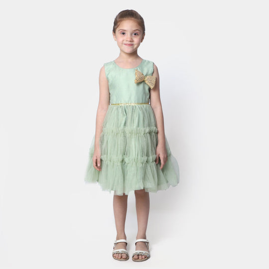 Girls Fancy Frock Glittery - Mint Green