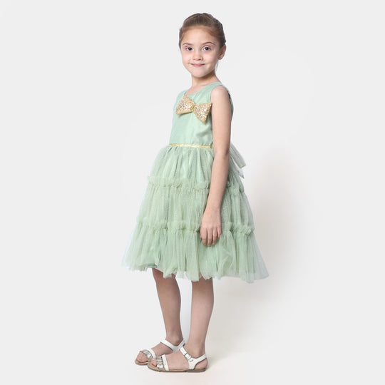 Girls Fancy Frock Glittery - Mint Green