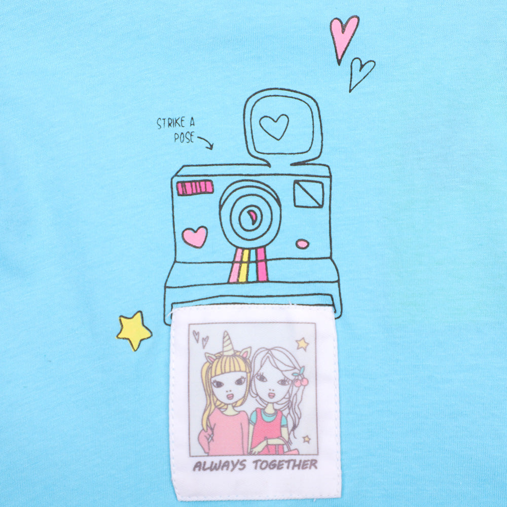 Infant Girls T-Shirt Together - Light Blue