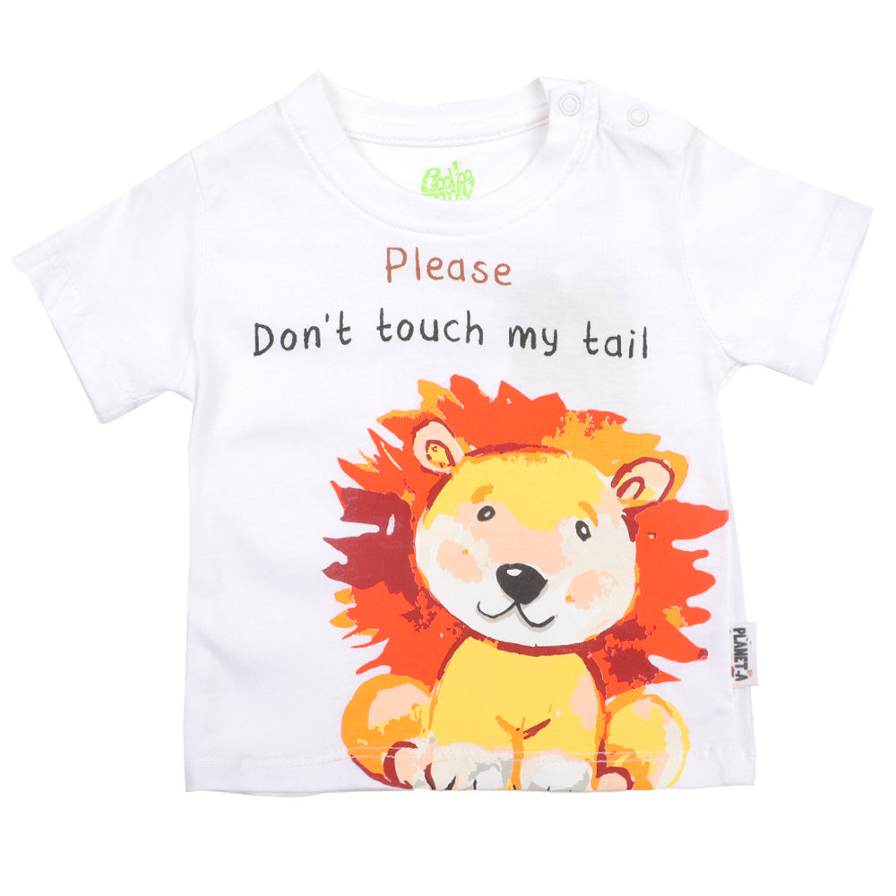 Infant Boys T-Shirt My Tail - White