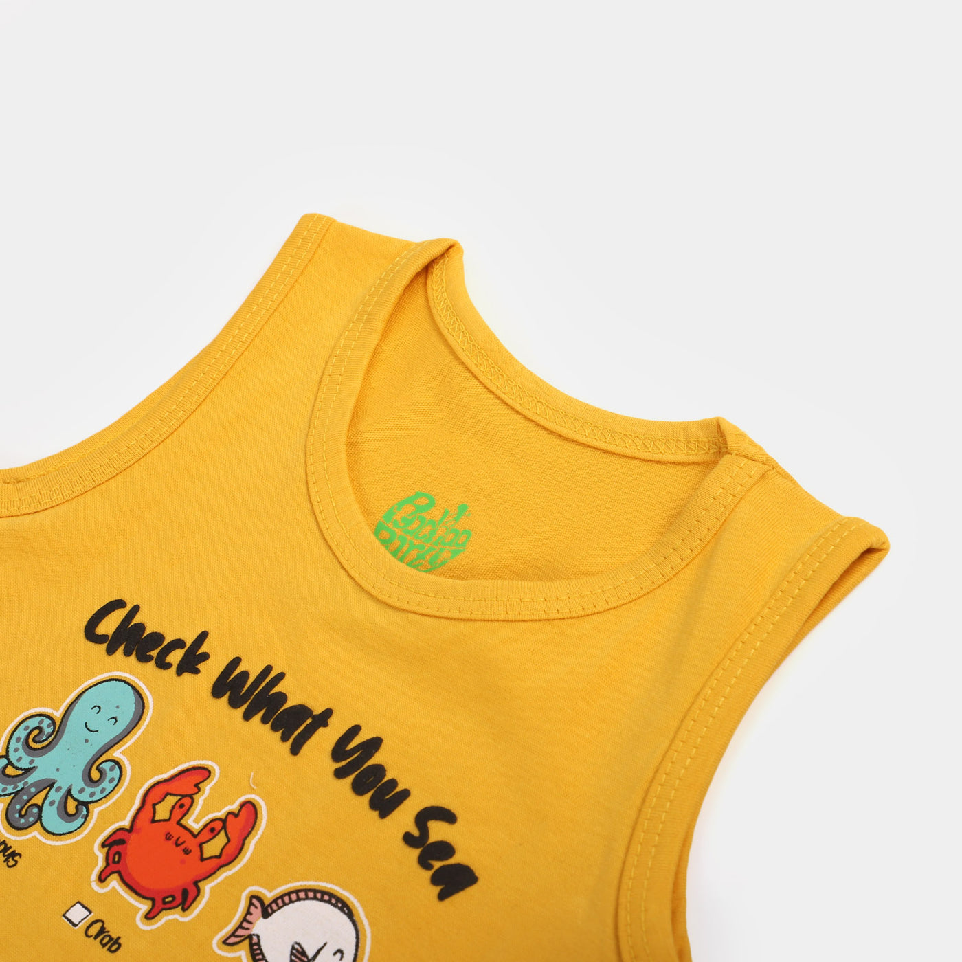 Infant Cotton  Boys Sando Sea Life | Yellow