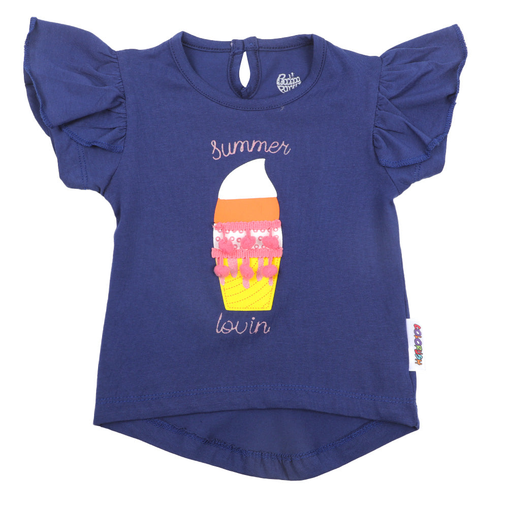 Infant Girls T-Shirt Summer Lovin - Navy Blue