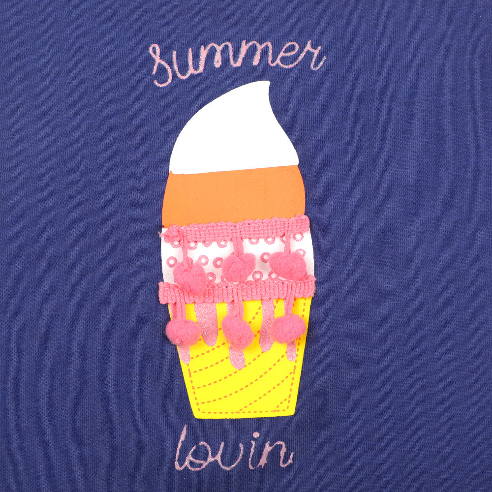 Infant Girls T-Shirt Summer Lovin - Navy Blue