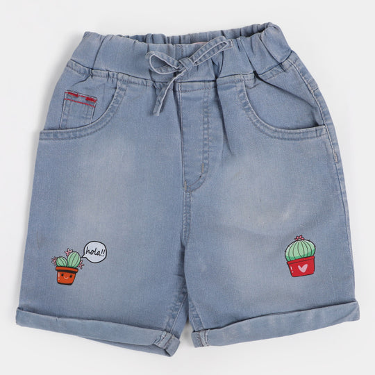 Girls Denim Short Cactus | LIGHT BLUE