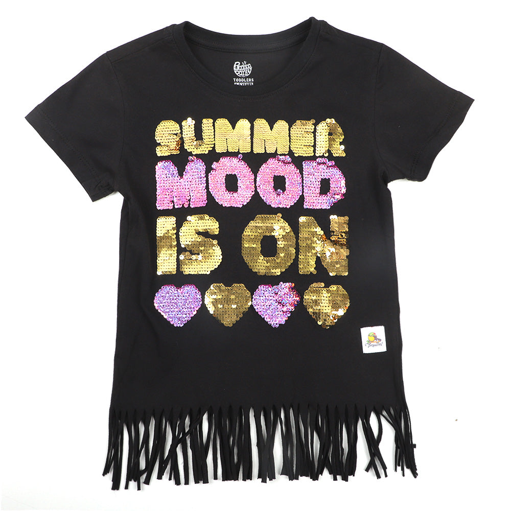 Girls T-Shirt Summer Mood - BLACK