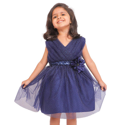 Girls Frock Fancy Beauty - Navy