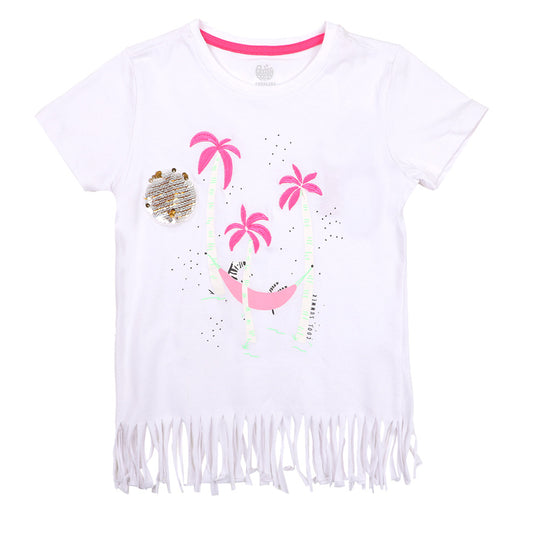 Girls T-Shirt Cool Summer - White