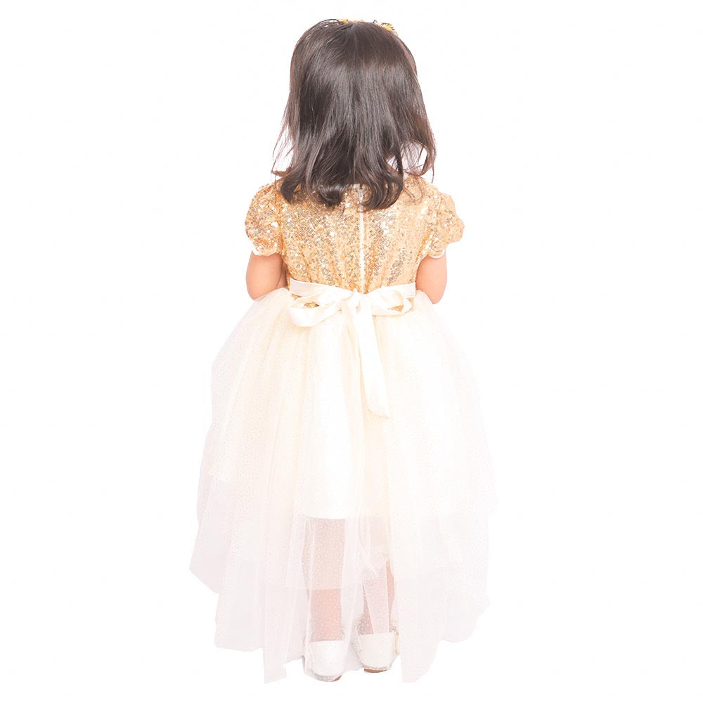 Girls Frock Fancy Glow - Golden