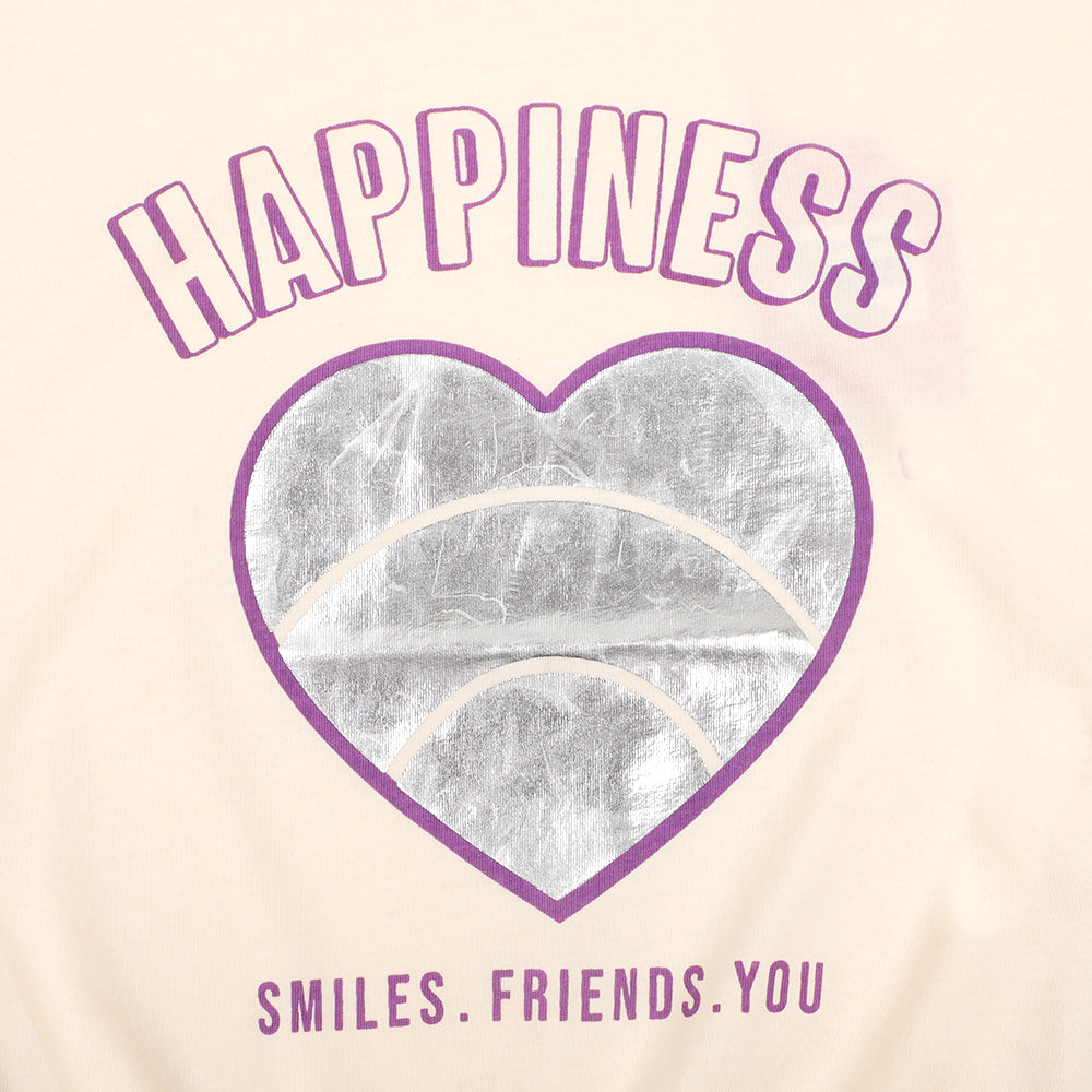 Girls-T-Shirt H/S HAPPINESS - Lilac