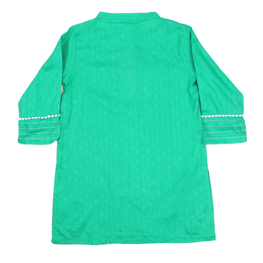 Girls Jacquard Kurti Feather Independence - Green