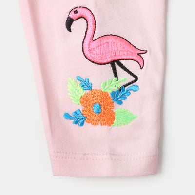 Infant Girls Embroidered Tights Flamingo - Mary Rose