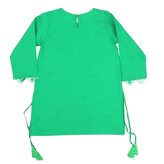 Girls Embroidered Kurti Minar-e-Pakistan - Green