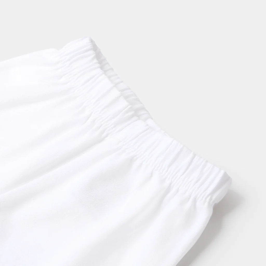 Boys Viscose Basic Pajama - White