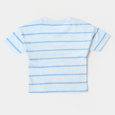 Infant Girls Cotton T-Shirt Bee - Sky Blue