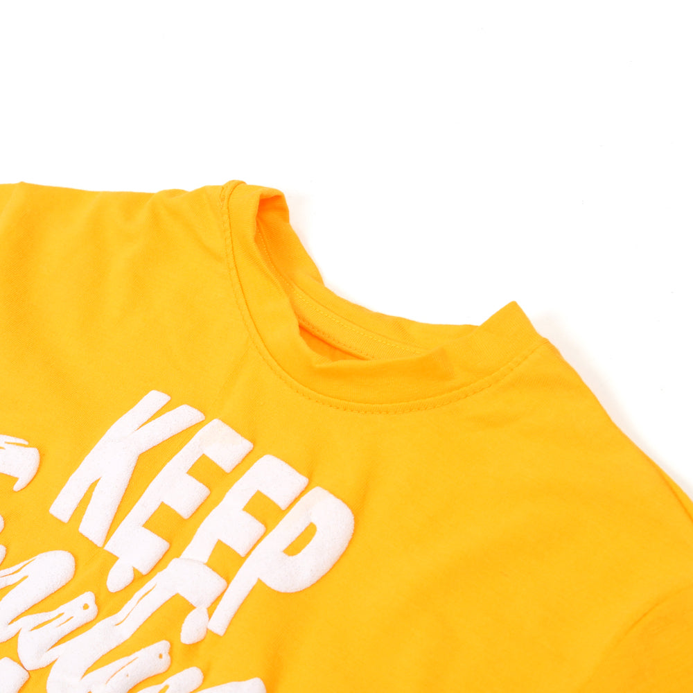 Keep Smiling T-Shirt For Boys - Yellow