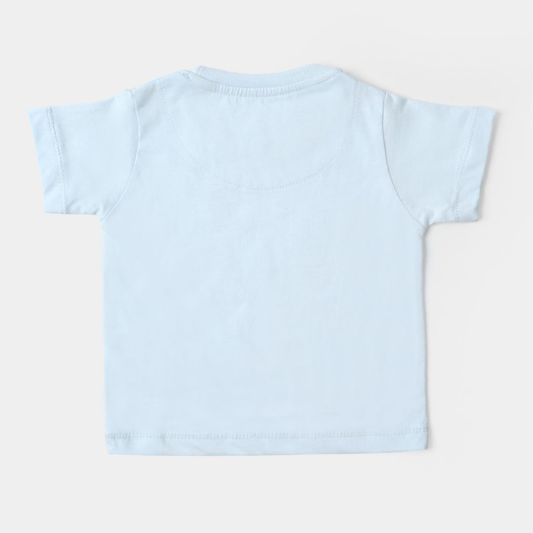 Infant Girls Cotton T-Shirt Character - Sky Blue