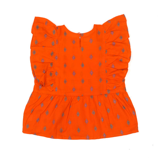 Summer Rain Casual Top For Girls - Orange