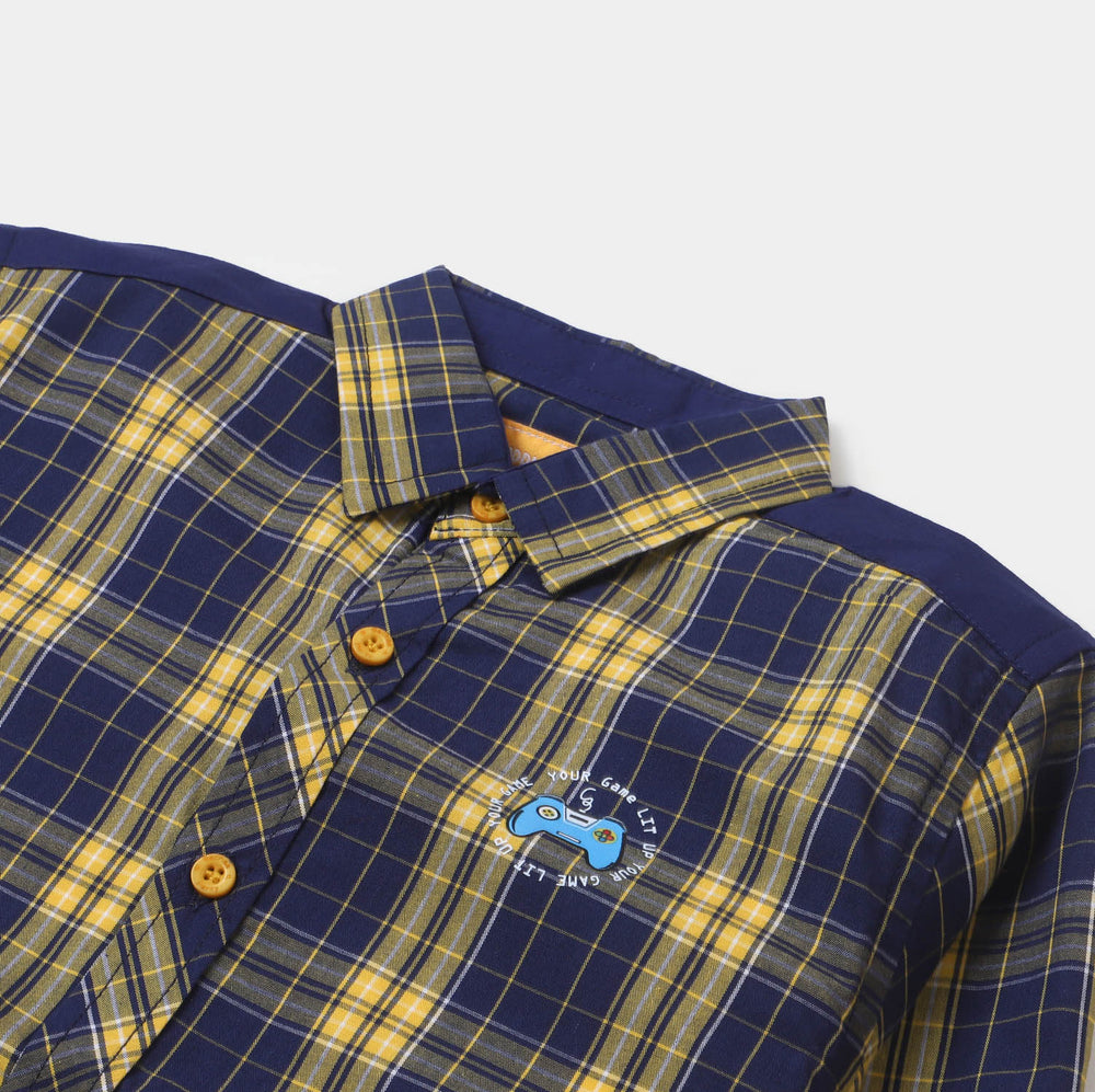 Boys Cotton Casual Shirt Game - Y-Check