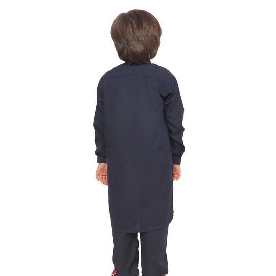 Boys Kurta Pajama Suit Grey Elegant - Navy