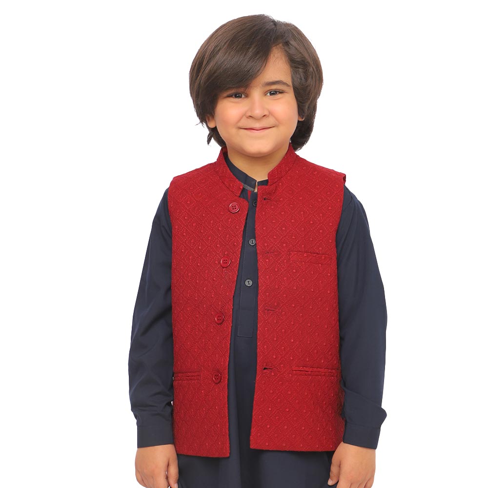 Boys Chicken Waist Coat - MAROON