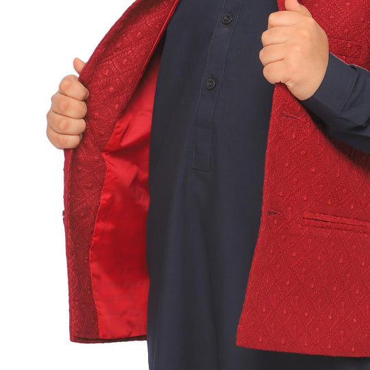 Boys Chicken Waist Coat - MAROON