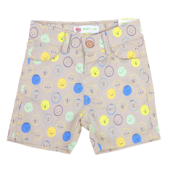 Infants Boys Short Cotton AOP FACE - Chino