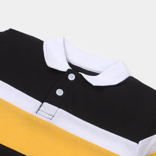 Boys Cotton Polo T-Shirt Character- BLACK