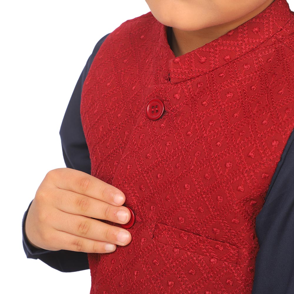 Boys Chicken Waist Coat - MAROON