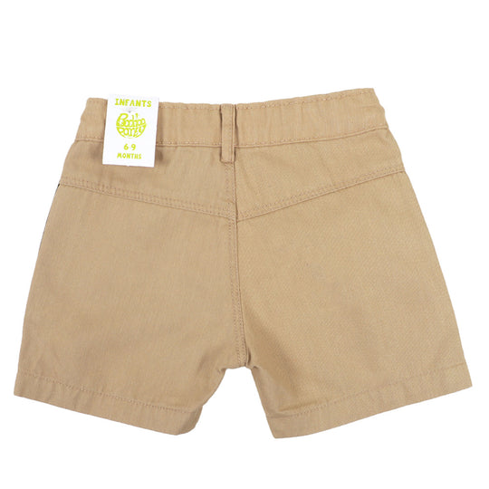 Infants Boys Short Cotton Monster Tape - BEIGE