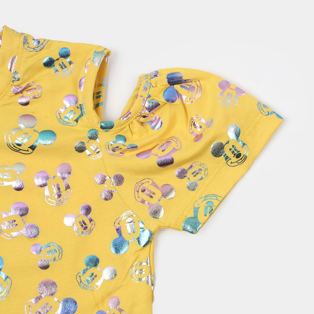 Girls Cotton T-Shirt - Yellow