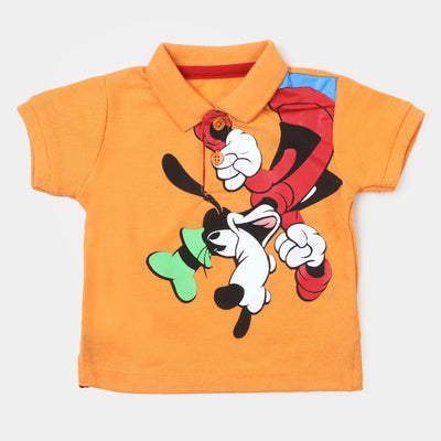 Infant Boys Cotton Polo T-Shirt Character