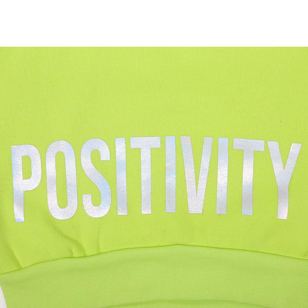 Girls 2 Piece suit Fleece Positivity - Neon Green