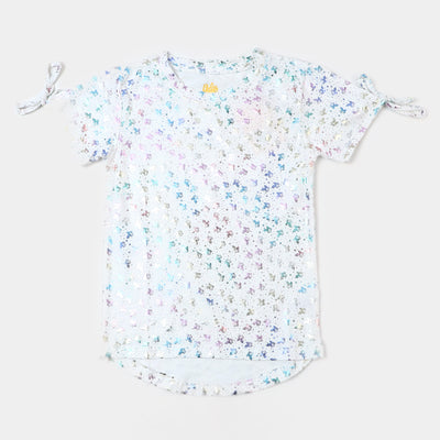 Girls Cotton T-Shirt - White