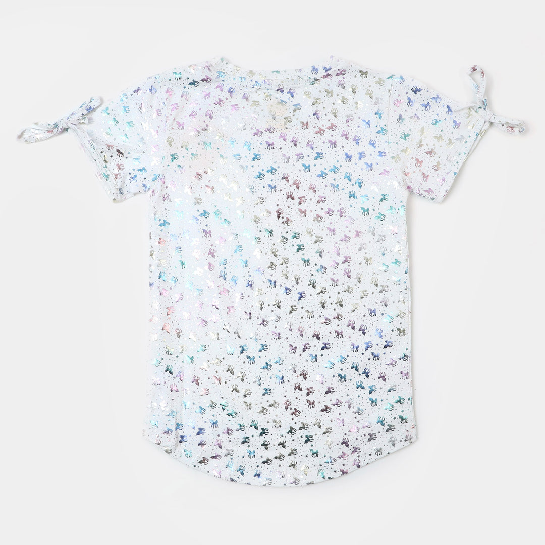 Girls Cotton T-Shirt - White