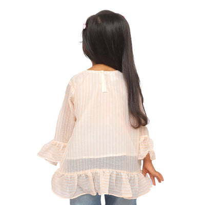 Girls Chiffon Embroidered Top Fruit Gala - Striped