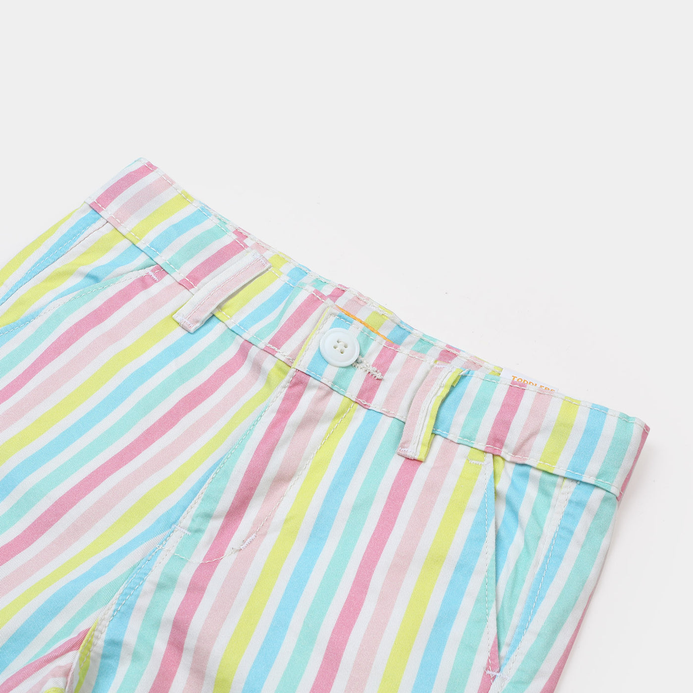 Girls Cotton Short Pastel Stripes - Multi