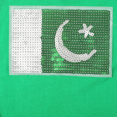 Infants T-shirt Pakistan Flag Applique - Green