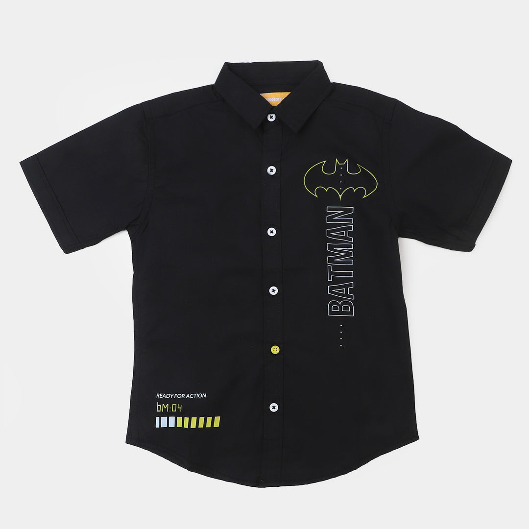 Boys Cotton Casual Shirt Character - BLACK