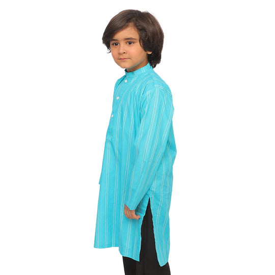 Boys Digital Print Kurta Decent - Blue