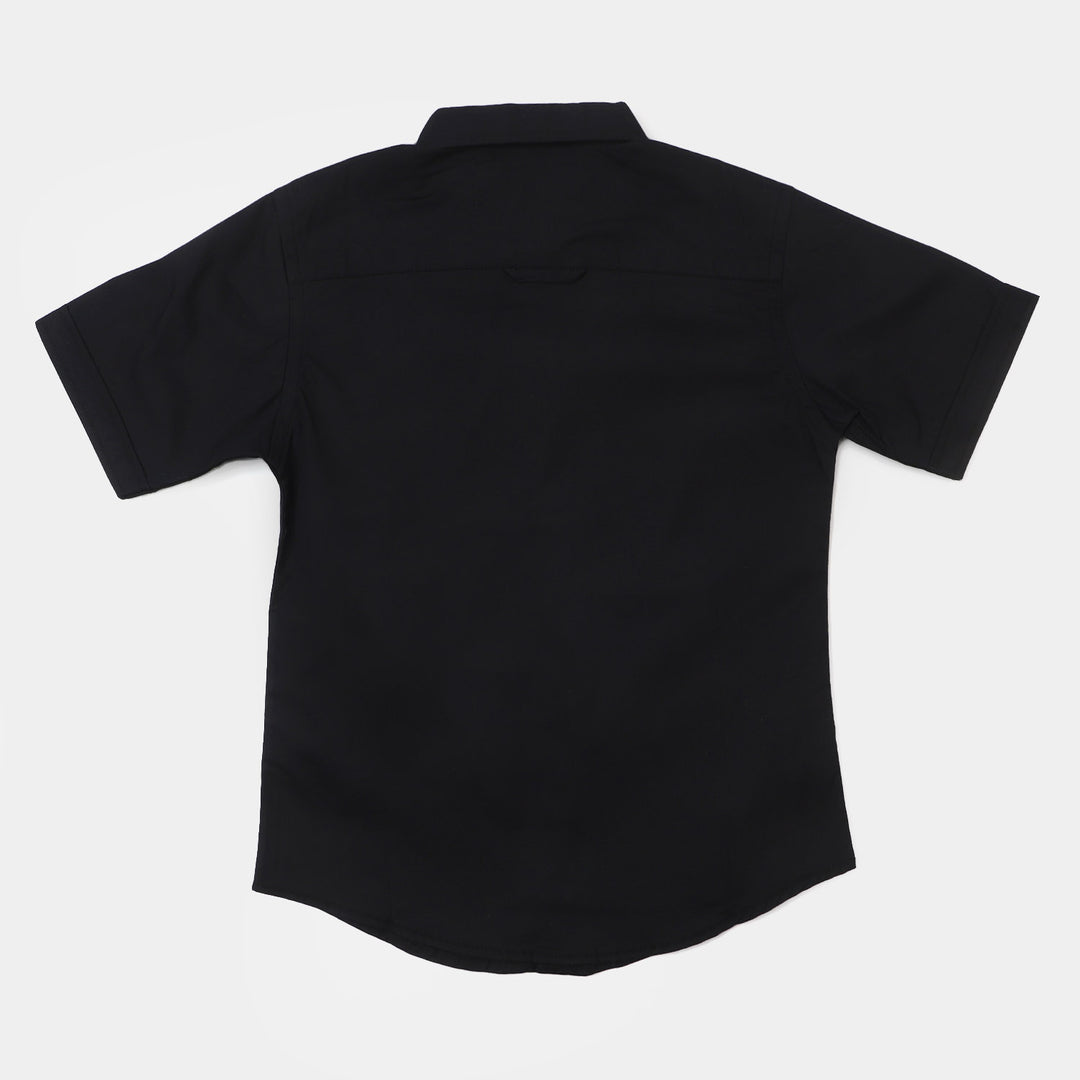 Boys Cotton Casual Shirt Character - BLACK