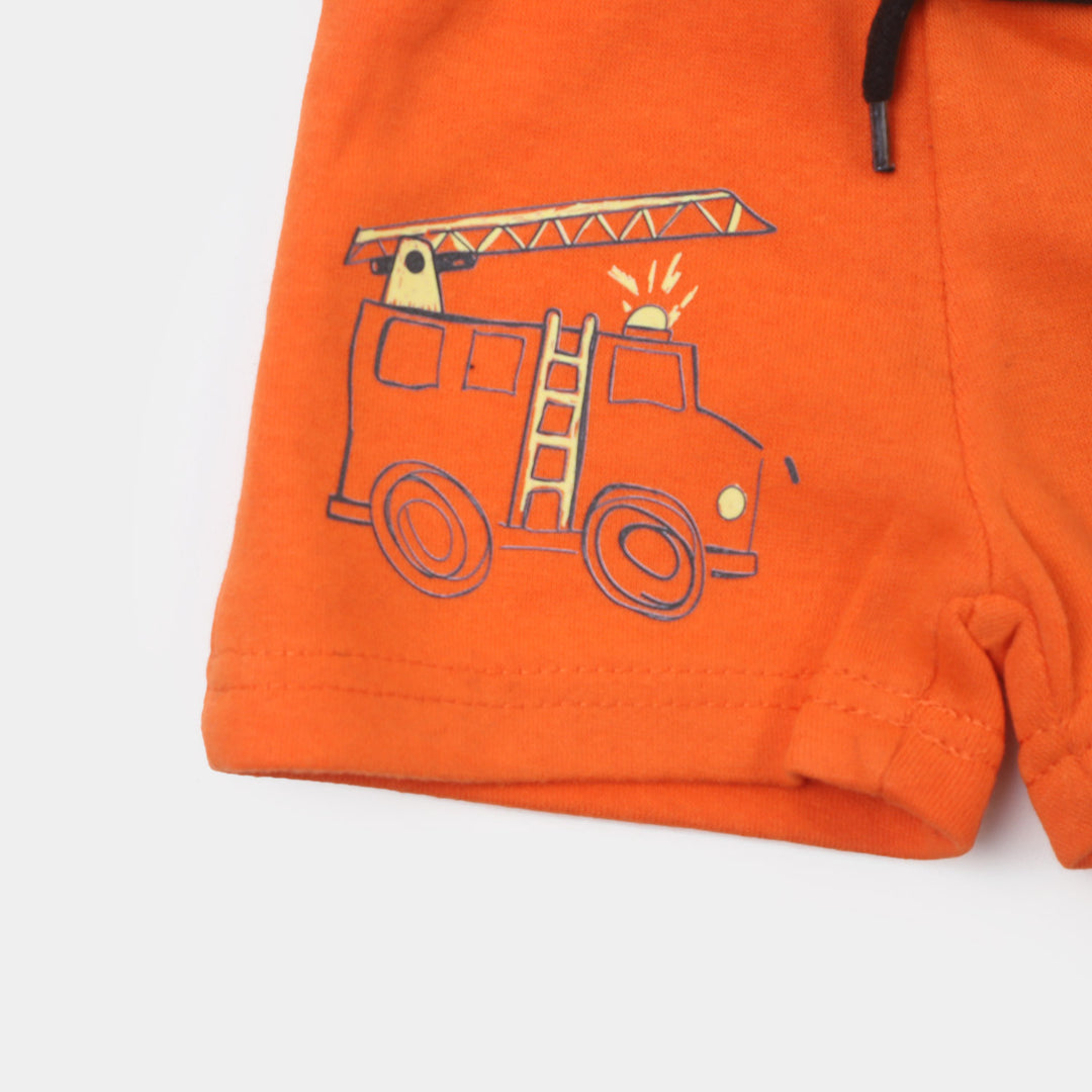 Infant Boys Knitted Short Car - Carrot