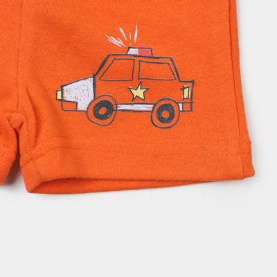 Infant Boys Knitted Short Car - Carrot