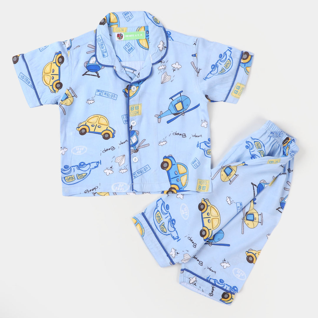 Infant Boys Woven Night Car Dress - Blue