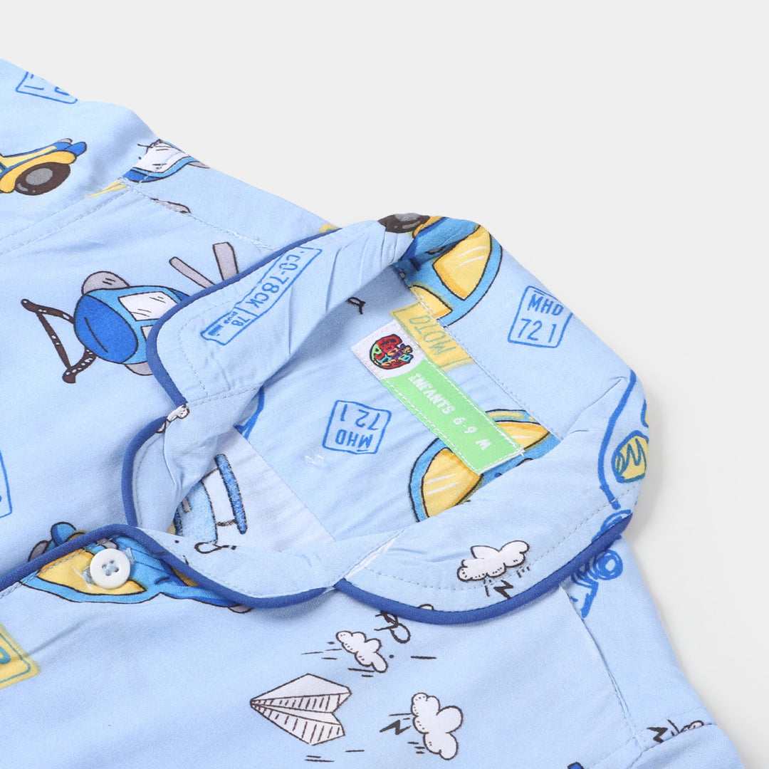 Infant Boys Woven Night Car Dress - Blue