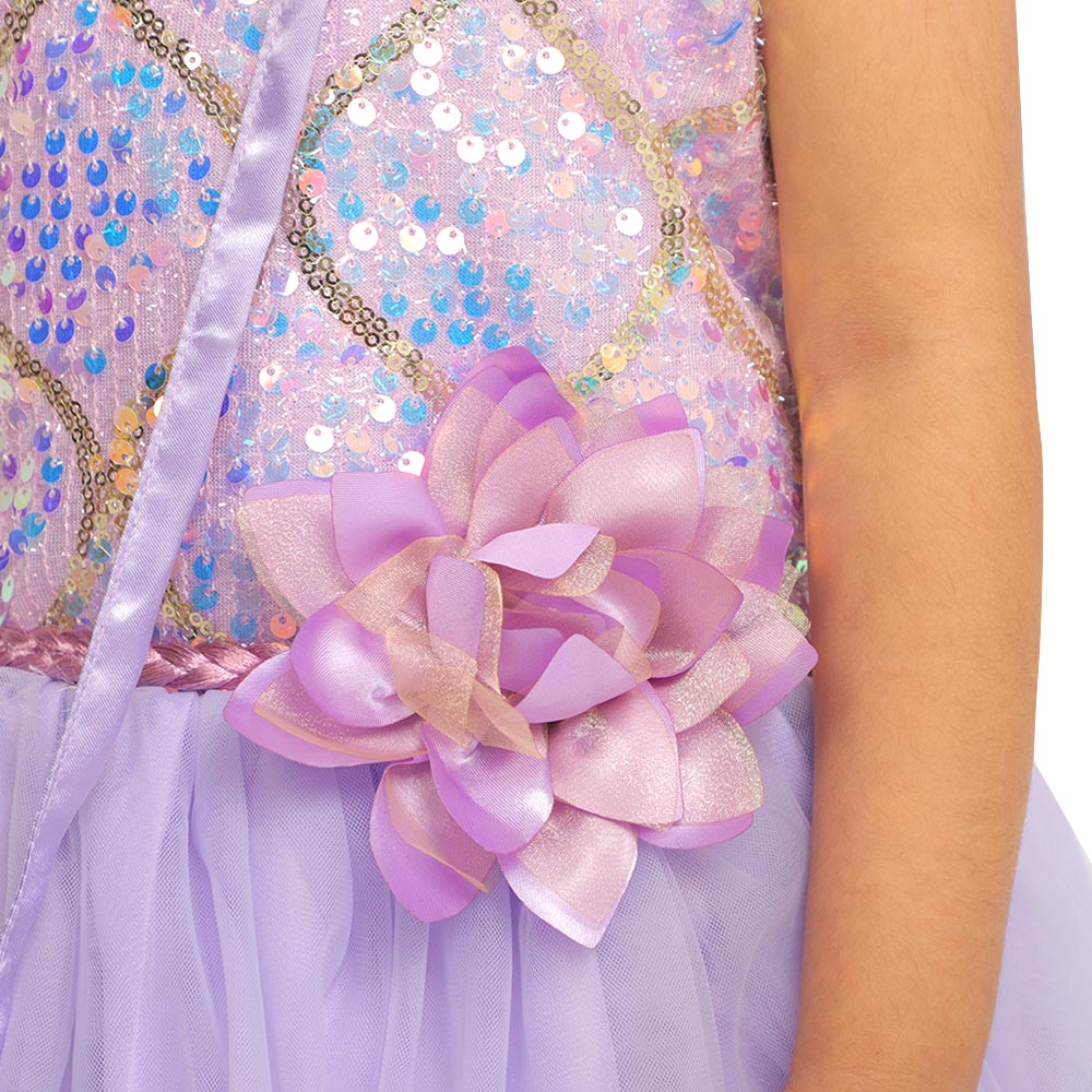 Girls Frock Fancy Sequins Sparkle - Lilac