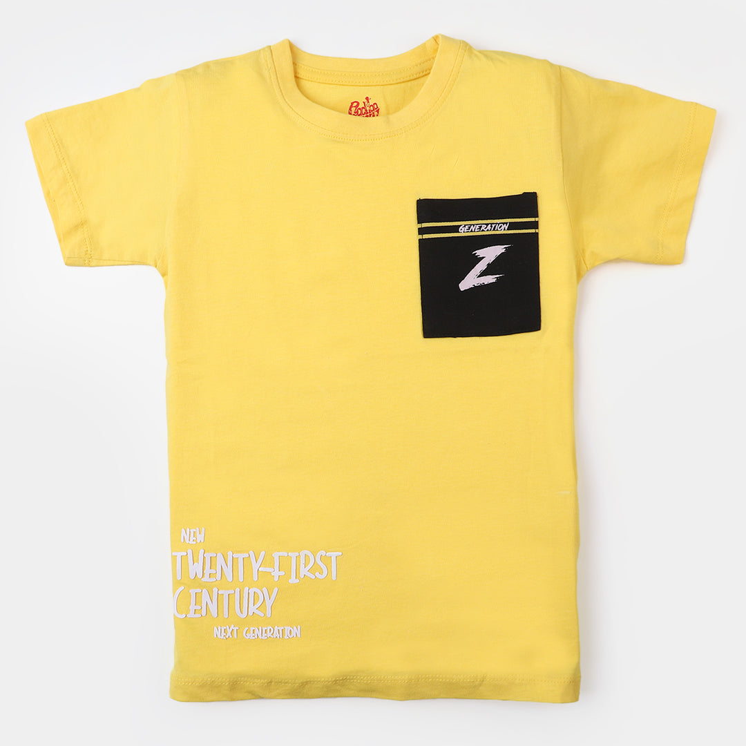 Boys Cotton T-Shirt  New Generation - Yellow