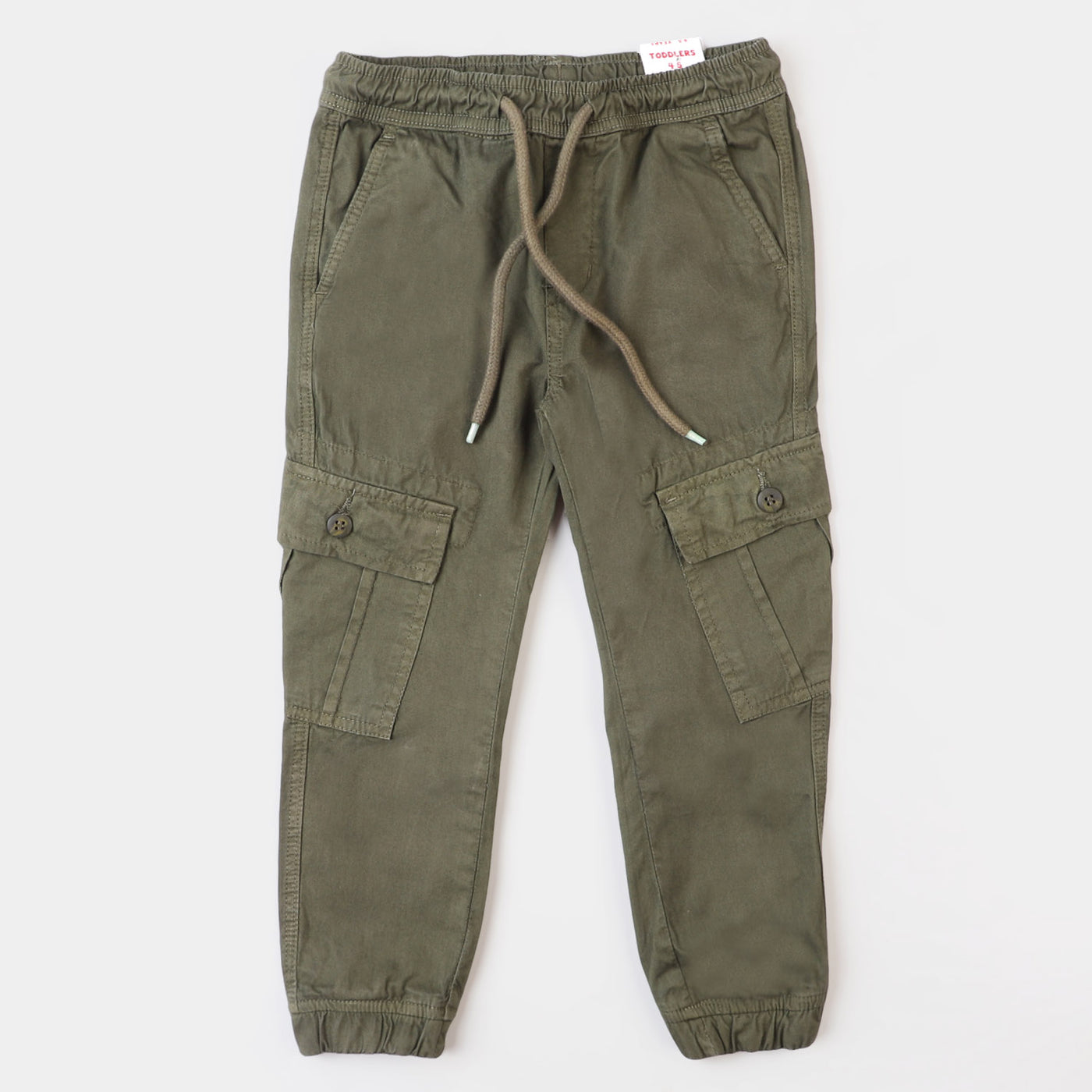 Boys Cotton Pant Tilted Pocket - Green