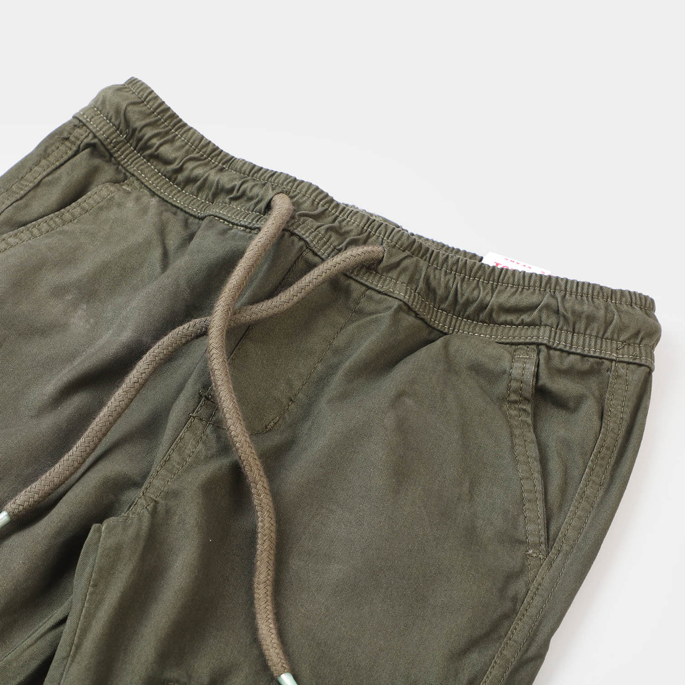 Boys Cotton Pant Tilted Pocket - Green