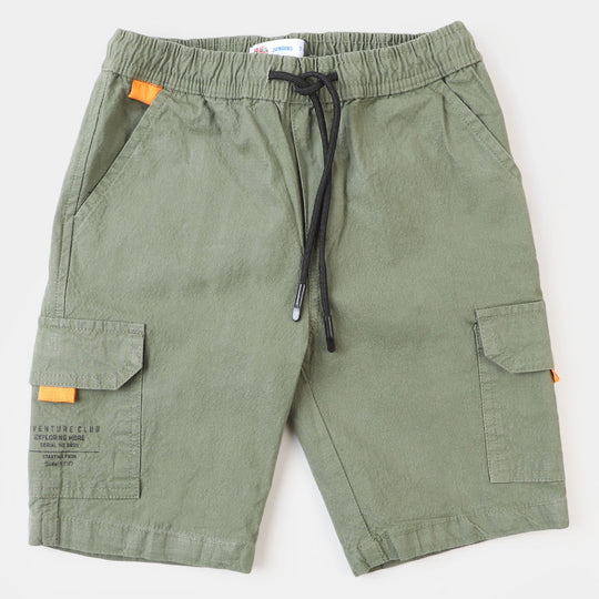 Boys Cotton Short Exploring More - Green