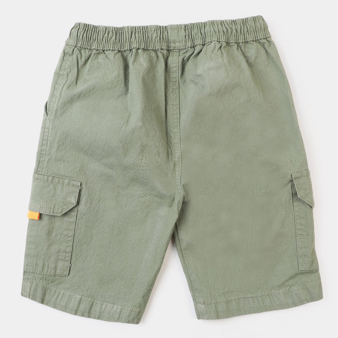 Boys Cotton Short Exploring More - Green